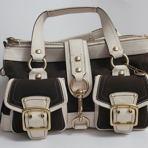 Sold.....Coach Satchel  Handbag Brown Canvas